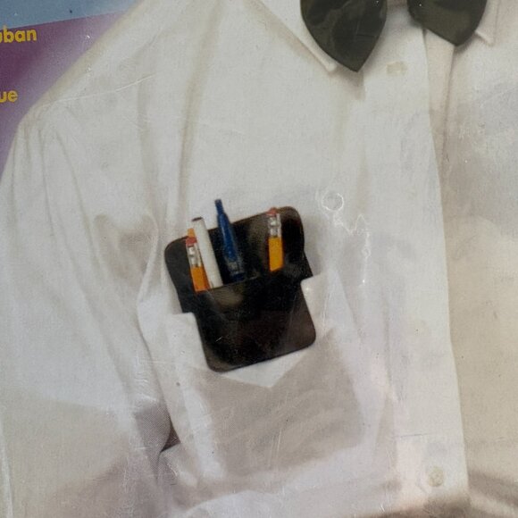 New! 50s INSTANT NERD SET Adult Accessory Kit Glasses Bowtie Pocket Protector - Picture 6 of 13